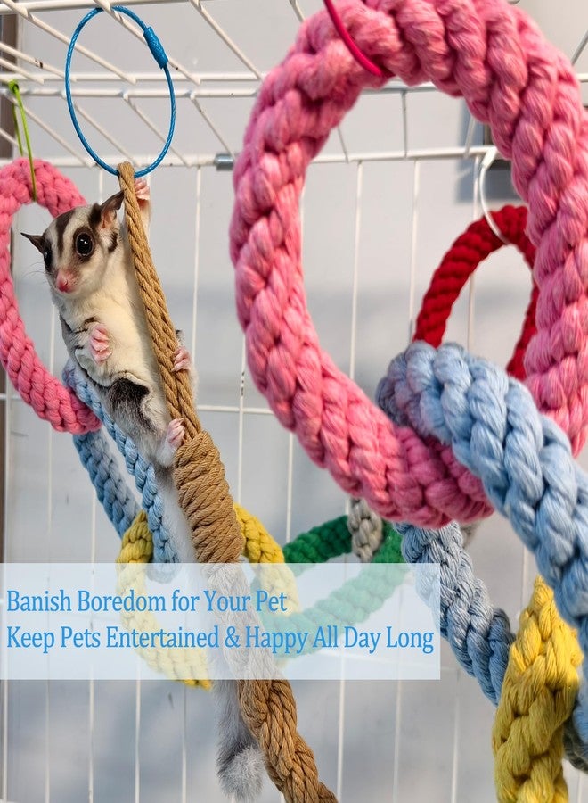 Hamiledyi Sugar Glider Climbing Rope Toys Rat Cage Hanging Toys Small Animal Climbing Rings Cage Accessories for Squirrel Sugar Glider Hamster Parrots - Image 5